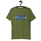 God Loves Detroit T-Shirt - Blue Text
